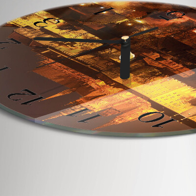 Runde wanduhr aus glas Prag