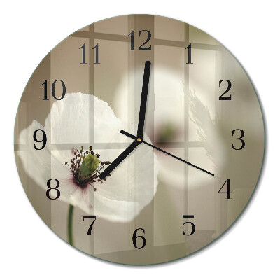 Runde wanduhr Mohn