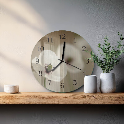 Runde wanduhr Mohn
