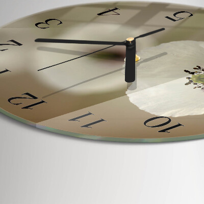 Runde wanduhr Mohn