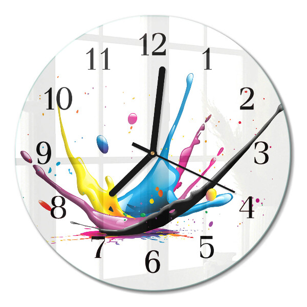 Glas wanduhr mit motiv rund Farbe