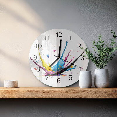 Glas wanduhr mit motiv rund Farbe