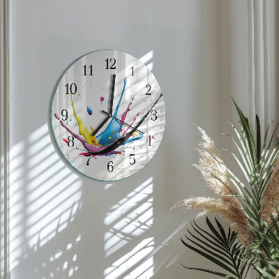 Glas wanduhr mit motiv rund Farbe