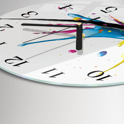 Glas wanduhr mit motiv rund Farbe