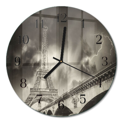 Wanduhr glas rund Paris