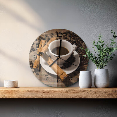 Runde wanduhr Zimtkaffee