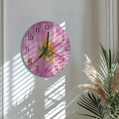 Glas wanduhr mit motiv rund Blume