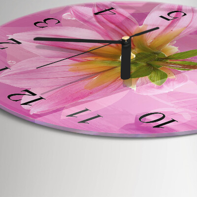 Glas wanduhr mit motiv rund Blume