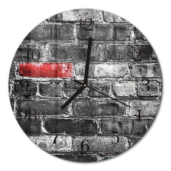Wanduhr glas rund Ziegel