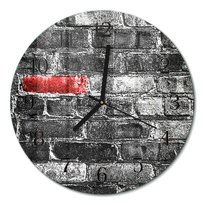 Wanduhr glas rund Ziegel