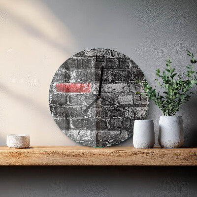 Wanduhr glas rund Ziegel