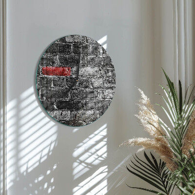 Wanduhr glas rund Ziegel