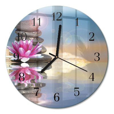 Runde wanduhr Steine ​​im Wasser