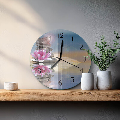 Runde wanduhr Steine ​​im Wasser