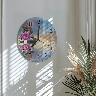 Runde wanduhr Steine ​​im Wasser