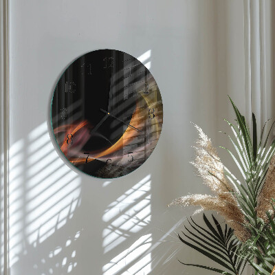 Glas wanduhr mit motiv rund Abstraktion