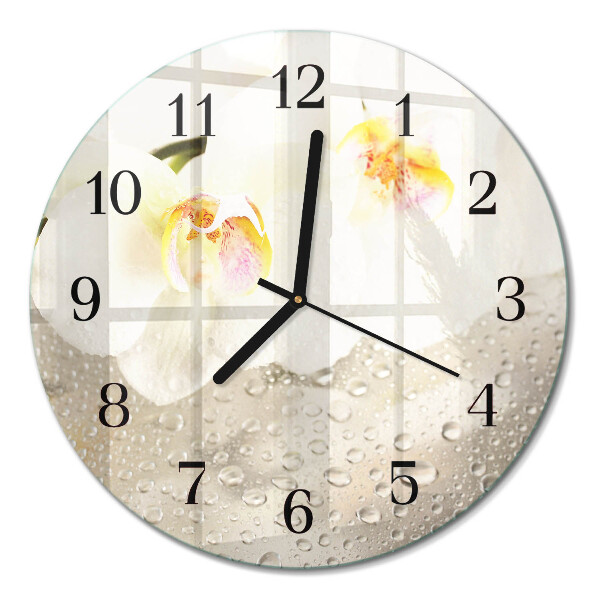 Runde wanduhr Orchidee