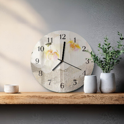 Runde wanduhr Orchidee
