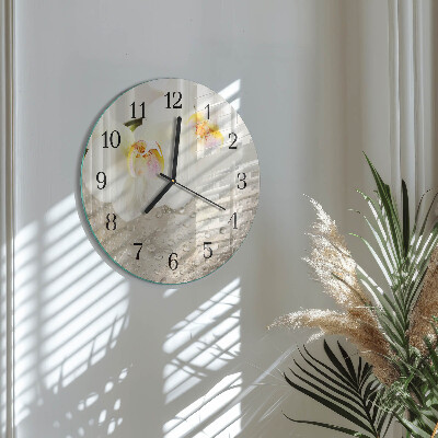 Runde wanduhr Orchidee
