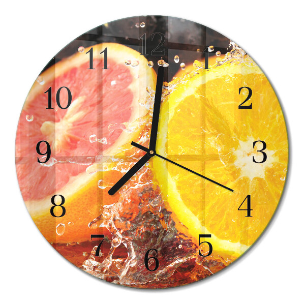 Wanduhr glas rund Obst