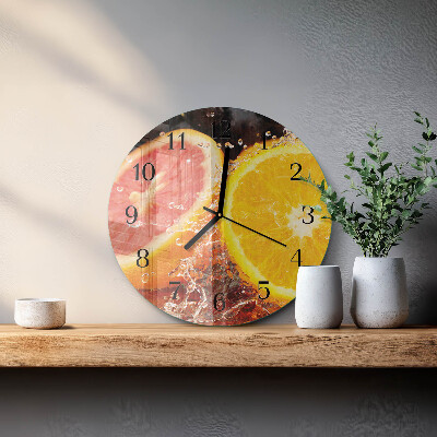 Wanduhr glas rund Obst
