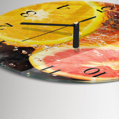 Wanduhr glas rund Obst