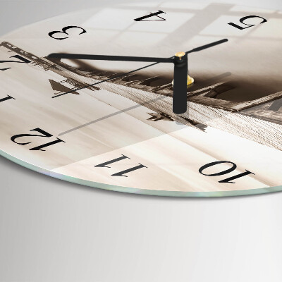 Runde wanduhr Holzbrücke