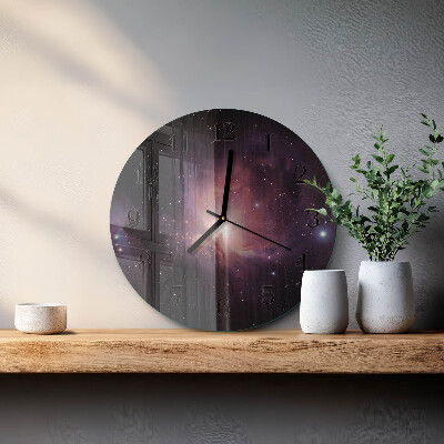 Glas wanduhr mit motiv rund Kosmos