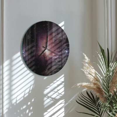 Glas wanduhr mit motiv rund Kosmos