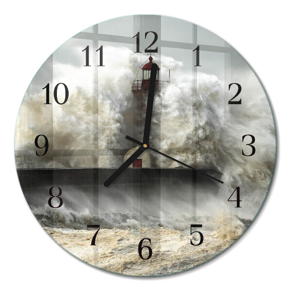 Wanduhr glas rund Sturm
