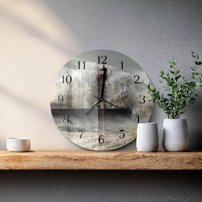 Wanduhr glas rund Sturm