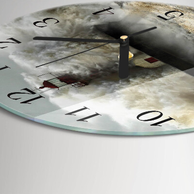 Wanduhr glas rund Sturm