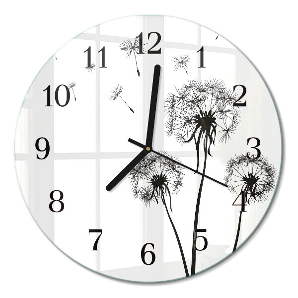 Wanduhr glas rund Löwenzahn