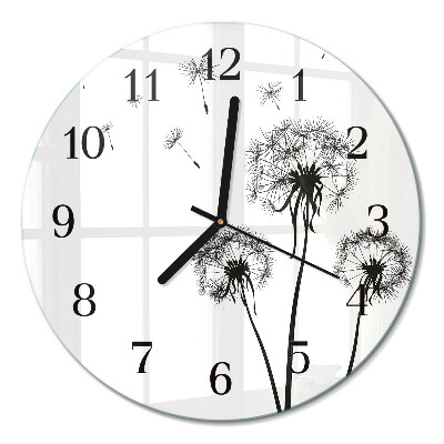 Wanduhr glas rund Löwenzahn