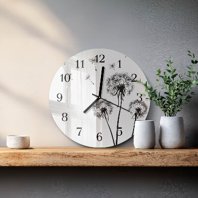 Wanduhr glas rund Löwenzahn
