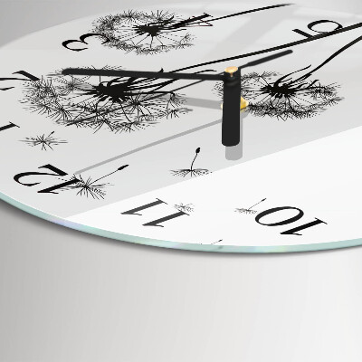 Wanduhr glas rund Löwenzahn