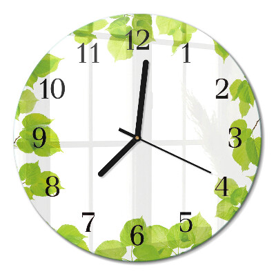 Runde wanduhr Blätter