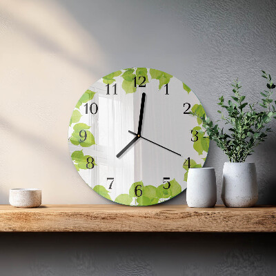Runde wanduhr Blätter