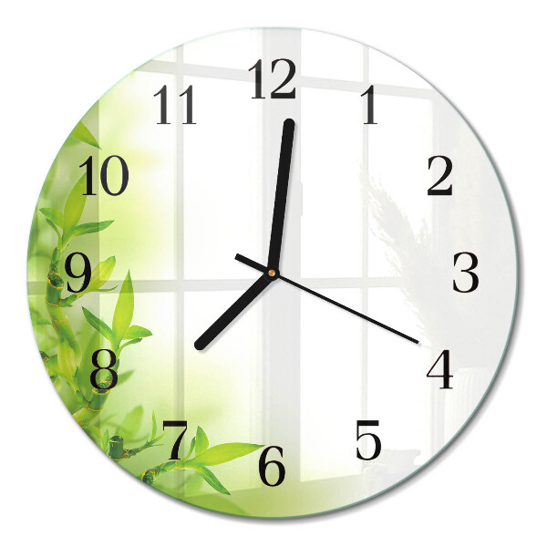 Runde wanduhr aus glas Natur