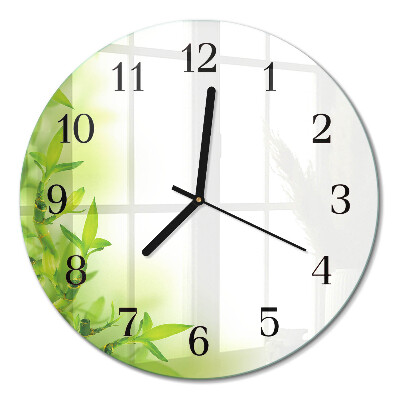 Runde wanduhr aus glas Natur