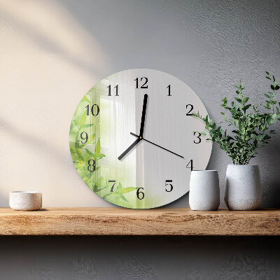 Runde wanduhr aus glas Natur