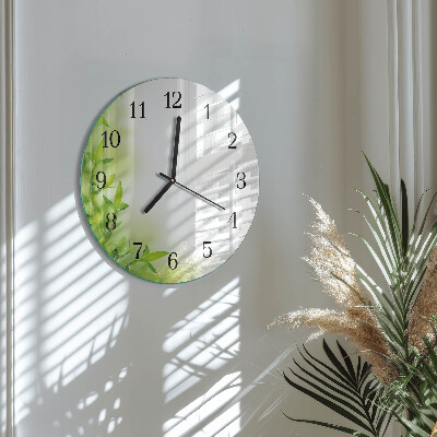 Runde wanduhr aus glas Natur