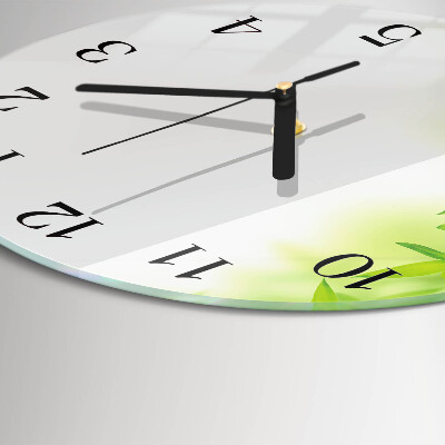Runde wanduhr aus glas Natur