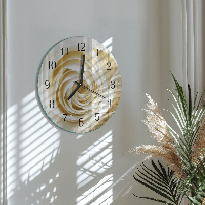 Glas wanduhr mit motiv rund Rose