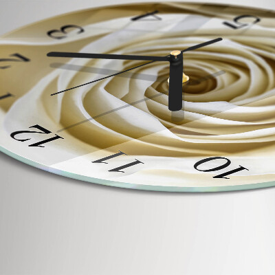 Glas wanduhr mit motiv rund Rose