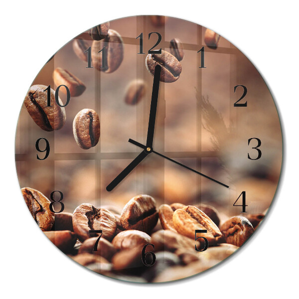 Runde wanduhr Kaffeebohnen