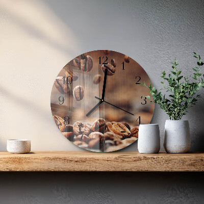 Runde wanduhr Kaffeebohnen