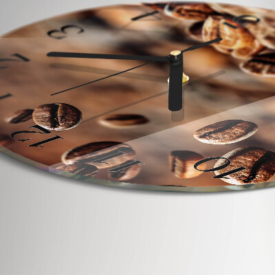 Runde wanduhr Kaffeebohnen