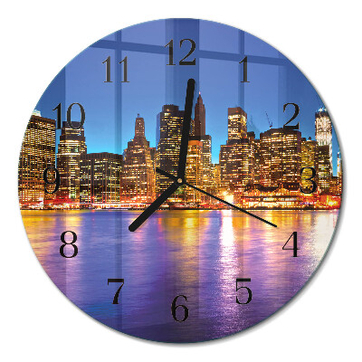 Runde wanduhr aus glas Horizont