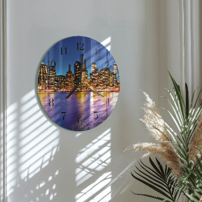 Runde wanduhr aus glas Horizont